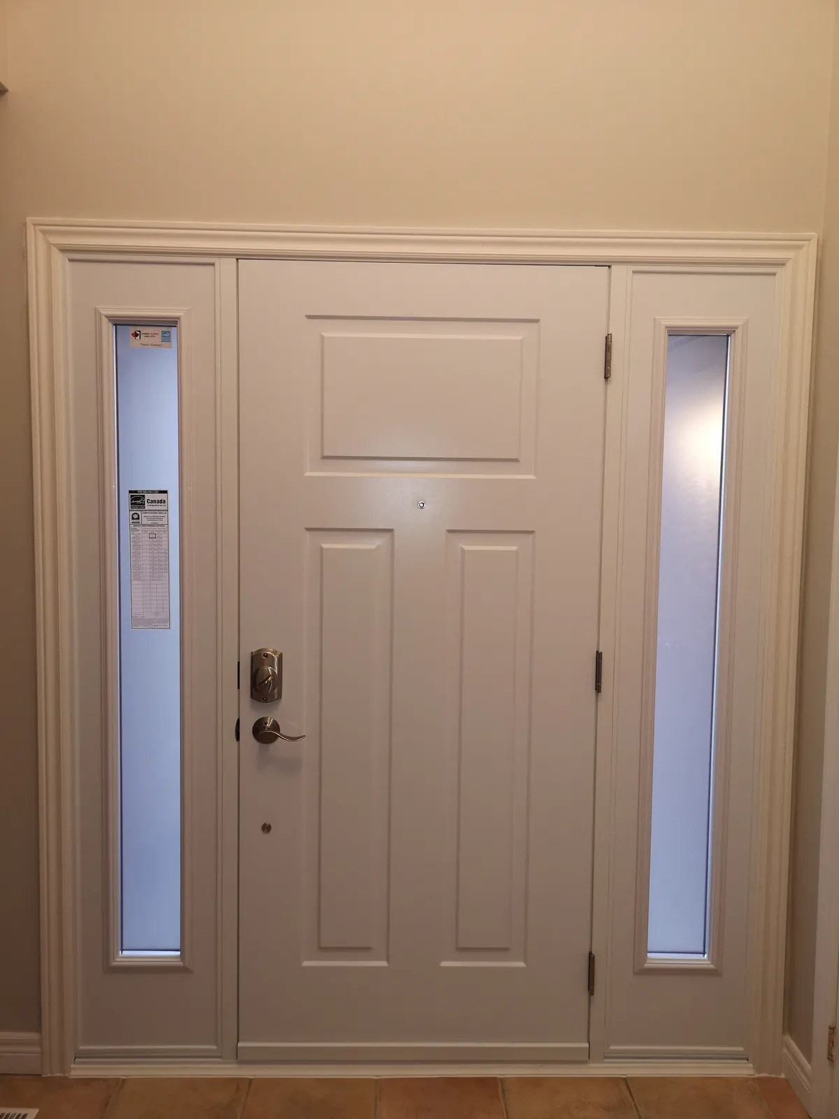 White panel door with sidelites