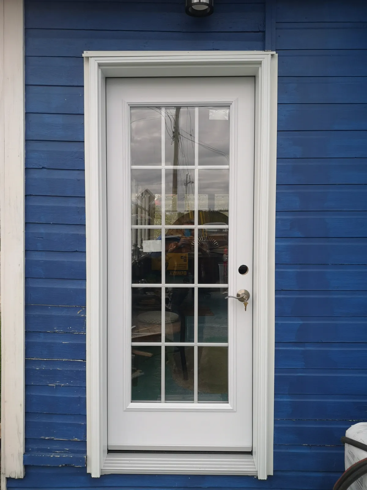 White 15-lite garden door