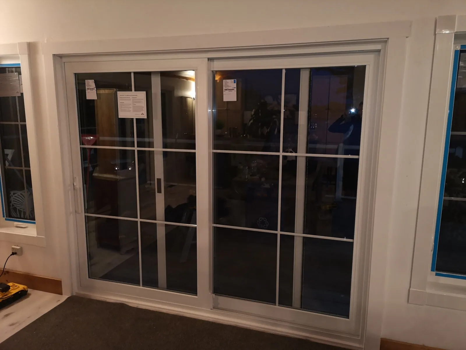 White patio door with colonial grilles