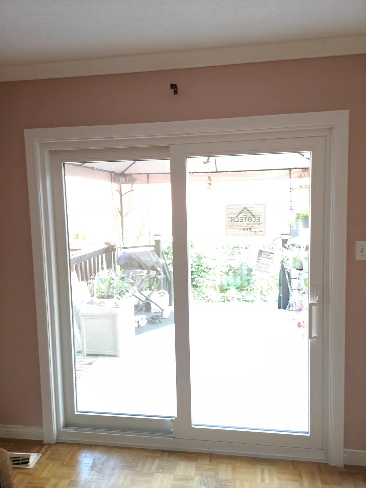 White sliding patio door